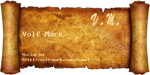 Volf Márk névjegykártya